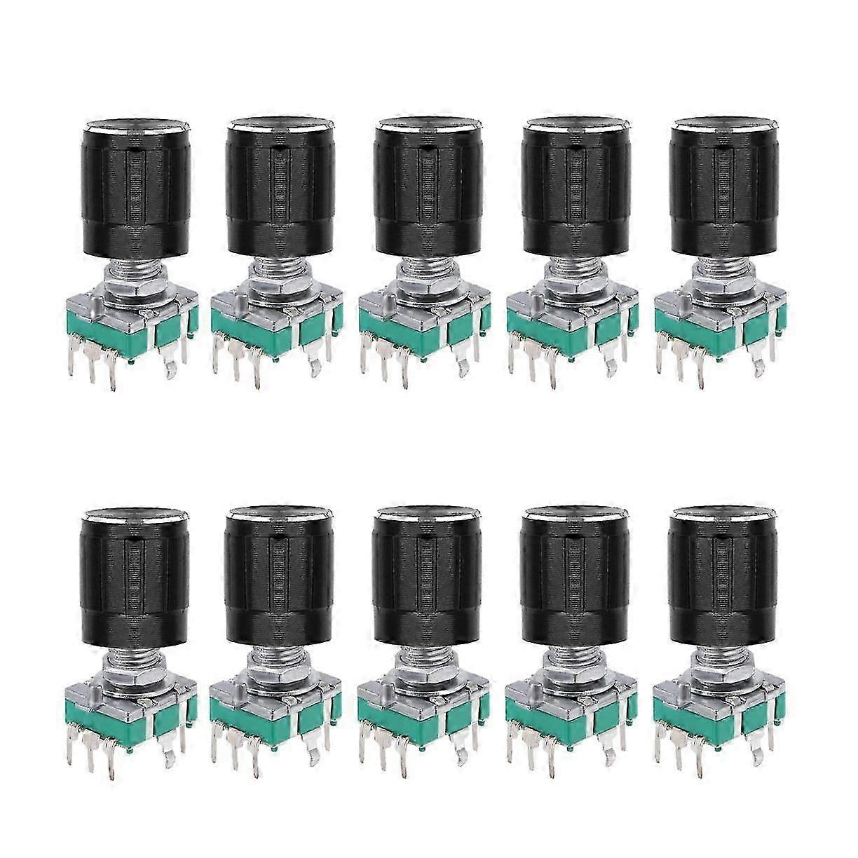 (7 Pin 20MM)10 PCS 360 Degree EC11 Rotary Encoder Code Switch Digital Potentiometer with Caps
