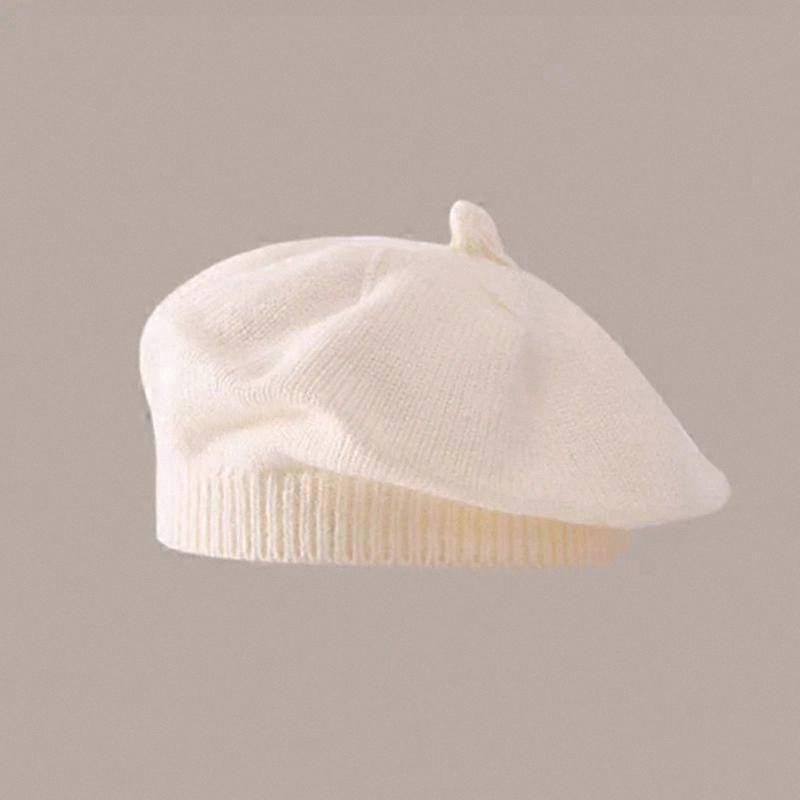 Soft Knitted Beret for Babies - Solid Tone Winter Hat for Outdoor Use