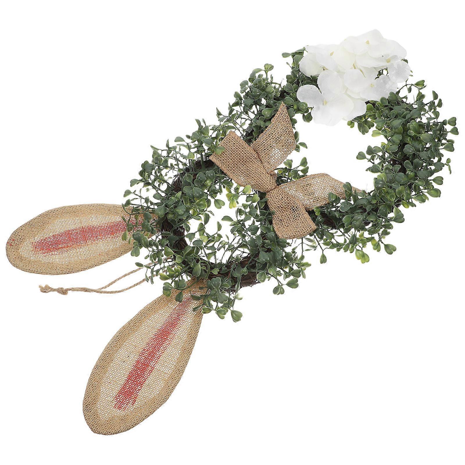 Spring Door Wreath with Easter Bunny for Door Decoration