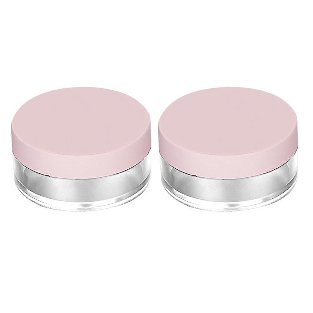 Makeup Powder Container Pink for Storage 2Pcs Empty Powder Case Holder