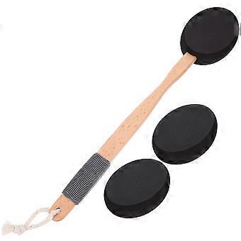 Körperpeelingbürste mit Holzgriff, langer Griff, 1 Set