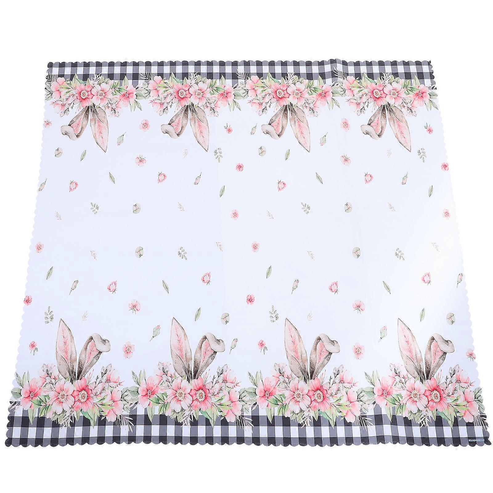 Easter Tablecloth Polyester Waterproof Table Cloth for 5Pcs Picnic Dinner Use