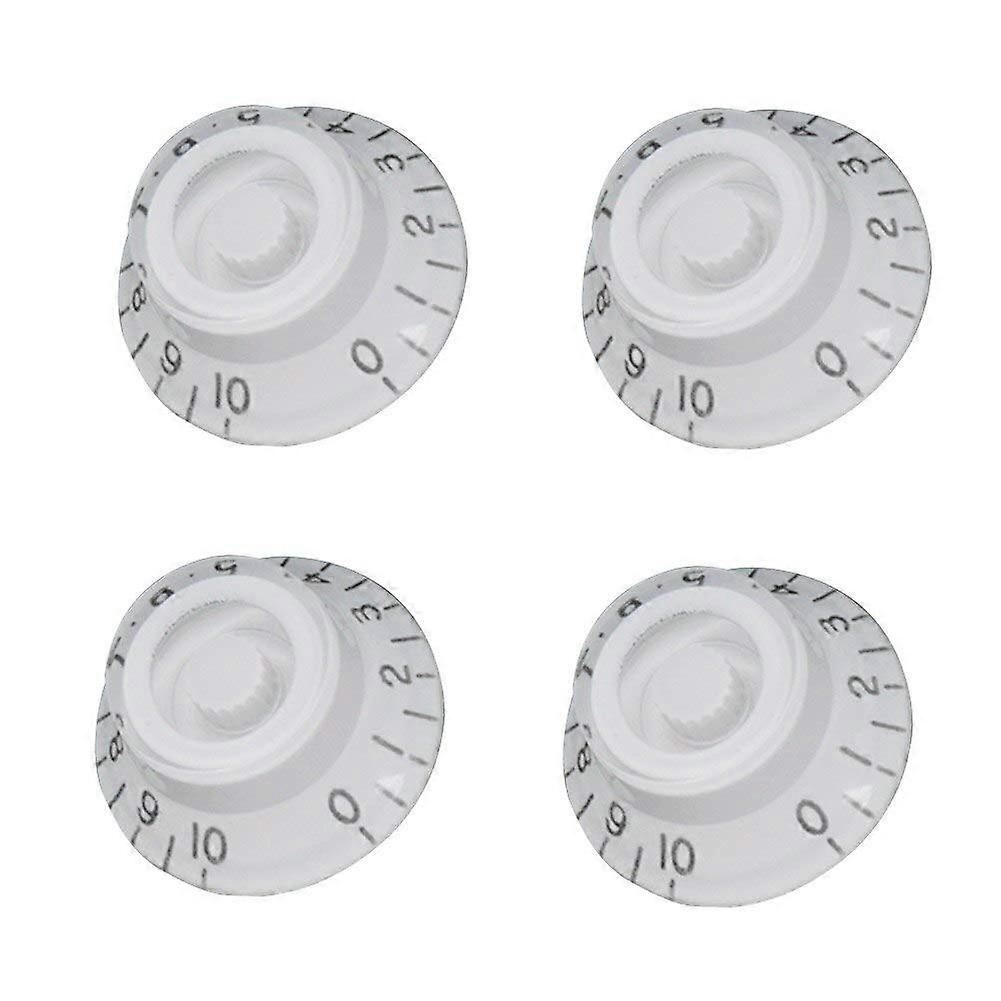 White Electric Guitar Knobs Set for Epiphone Les Paul, Volume Tone Control, Quick PushOn Installation