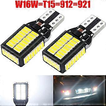 2 stuks W16W T15 LED Canbus achteruitrijlichten 921 912 lampen voor auto's en andere voertuigen, wit, 6000K, DC 12V, auto, motorfiets