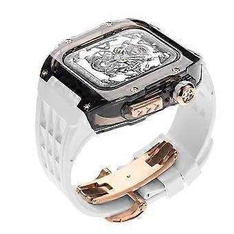 Transparent Protective 44mm Case and Rubber Band for Apple Watch, Precise Fit for Series 9 8 7 6 5 4 SE