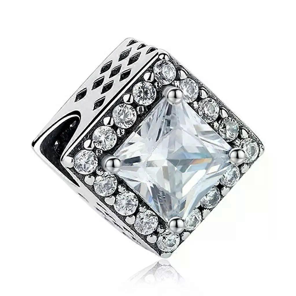 Solitaire charm, 925 sterling silver, compatible with bracelets