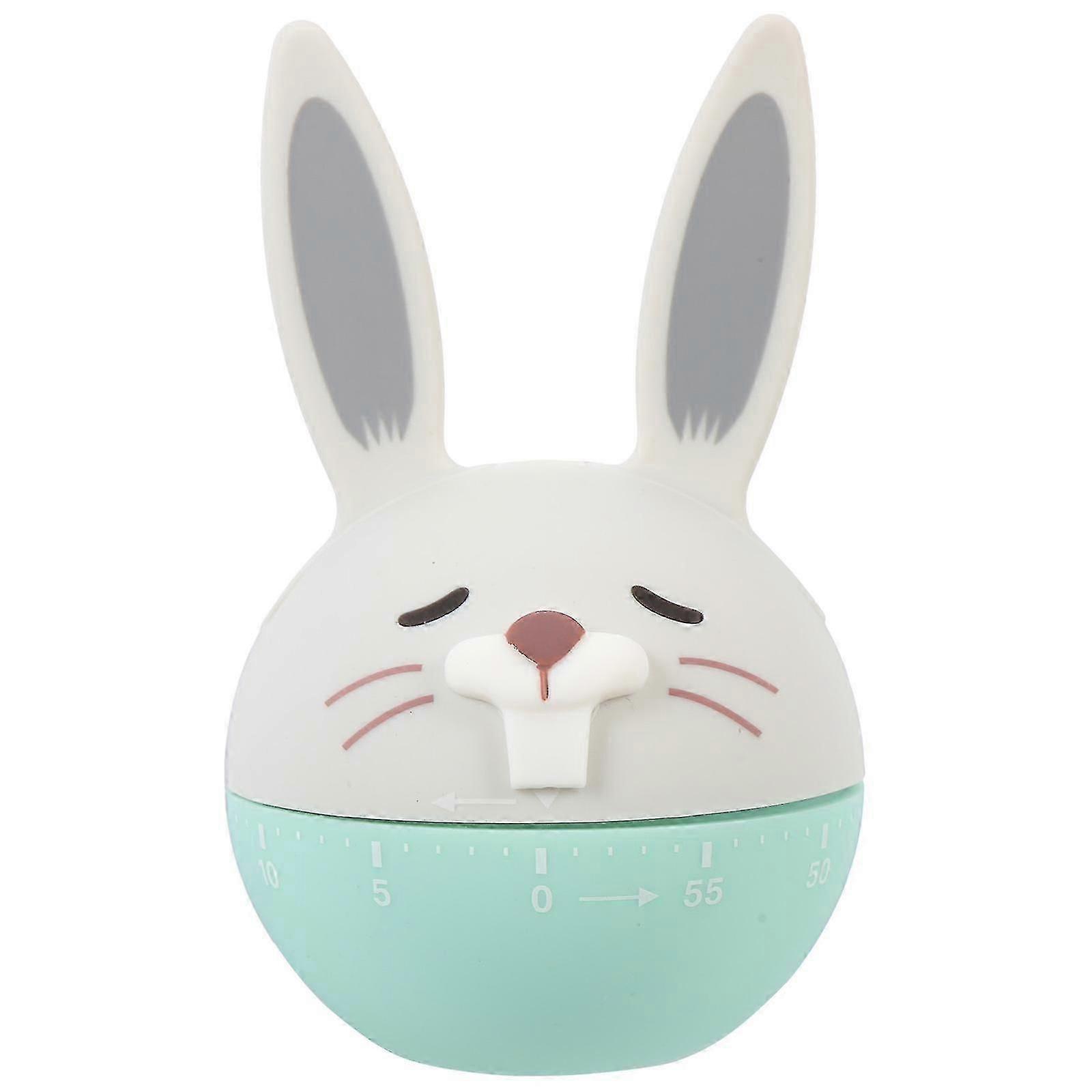 Cute Mechanical Kitchen Timer Rabbit Design Battery Powered Countdown Reminder compatible Cooking Study Management Sturdy Practical Timekeeping Tool