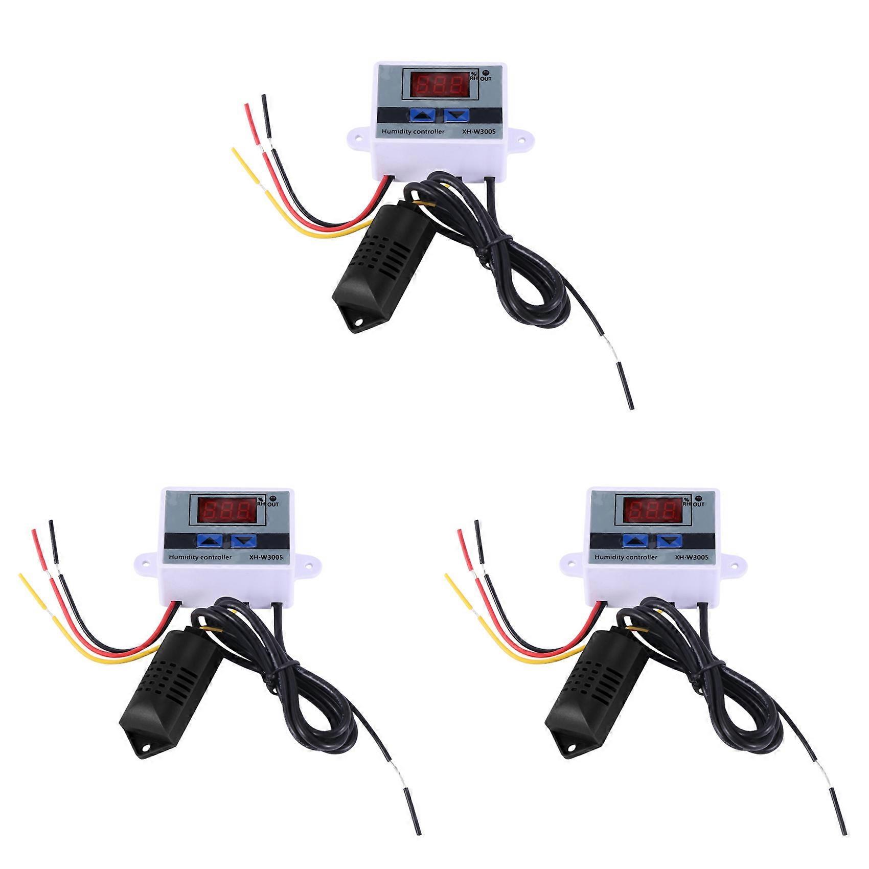 3X Digital Humidity Controller Hygrometer Humidity Control Switch 0-99%Rh Hygrostat with Humidity Sensor AC220V