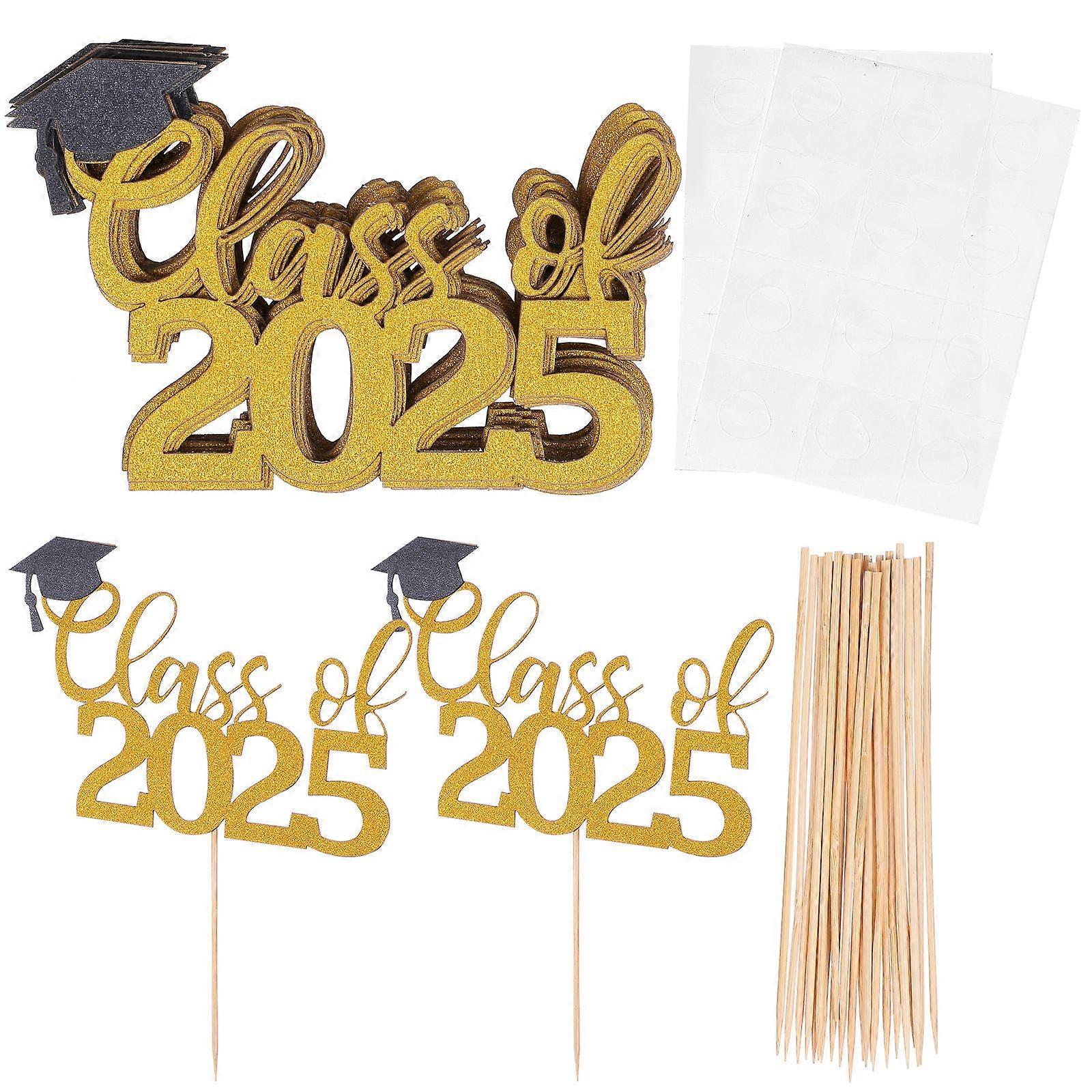 Egg Cake Insert Graduation Cake Topper for Graduation 24Pcs Paper