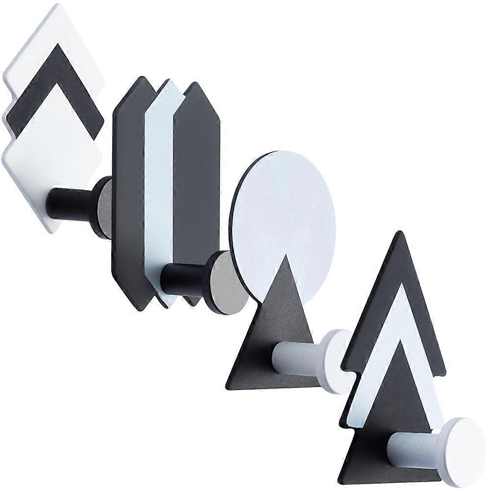 Multicolor Iron Without Trace Adhesive Hooks for Wall Hanging 4Pcs Set