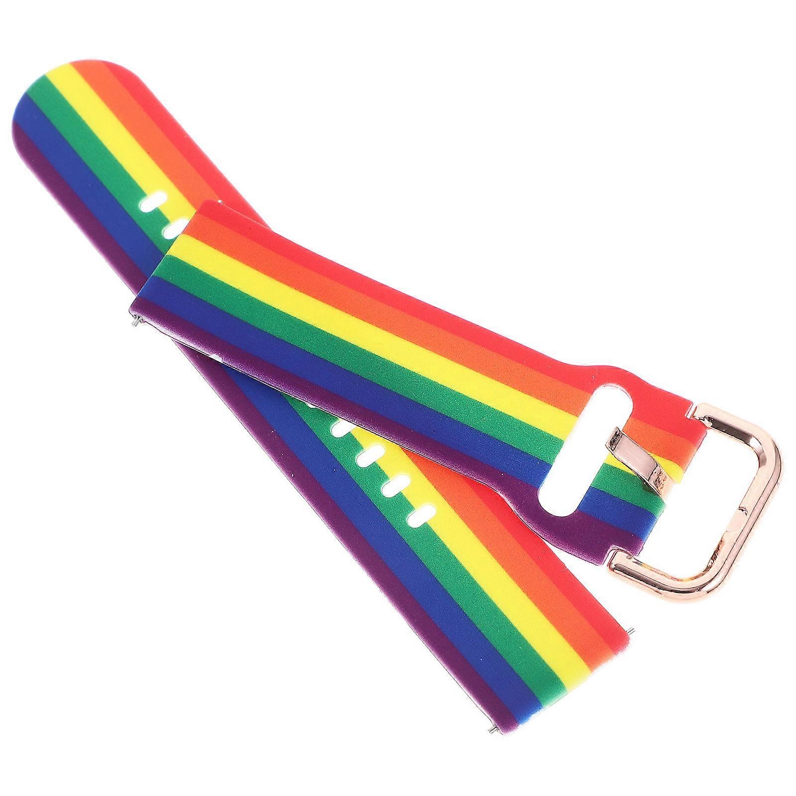 Silicone Printed Rainbow Replacement Wristband for