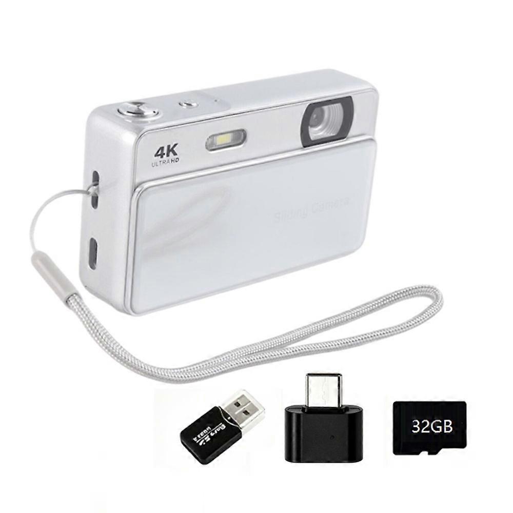 Câmera Digital M15 4K Slide com Tela IPS de 2,8 Polegadas, Foco Automático, Zoom de 16x e 32GB de Armazenamento.