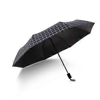 Unisex Plaid Umbrellas Folding Women Umbrella Raining Nylon Pongee Sunny Rainy Outdoor Automatic Umbrella Rainy Supplies_mpn