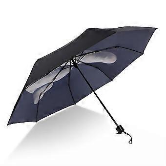 Cool Middle Finger Umbrella Rain Women Umbrella Men Windproof Folding Parasol Personality Black-wfx