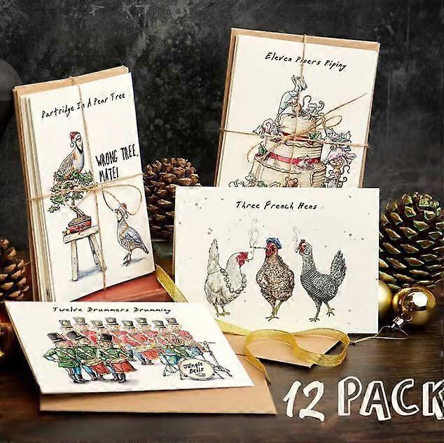 Zwölf Tage Weihnachtskarte Set (12pcs