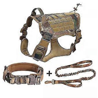 Piao Dog Harness Military Dog Vest Collar Leash With Pouch And Patch, No Pull Tactical Dog Vest For Large Dog, Service Dog Harness For Training Hiking