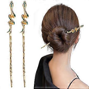 2pcs Snake Hair Chopsticks Beautiful Hairpins Accessori per capelli Retro Hair Sticks