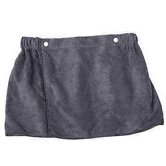 Adjustable Men Shower Towel Short Pants Polyester Wearable Design For Bathing Spa Grey 1Set