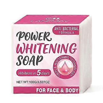 100g Anti-Bacterial Brightening Whitening Bar Soap, Triple Whitening Facial & Body Cleansing Soap, Rich Foam Deep Cleansing Soap for Dull Uneven Skin