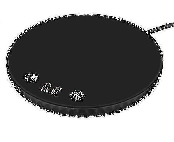 Mini Smart Thermostatic Heating Coaster With Timing,lcd Displayblack