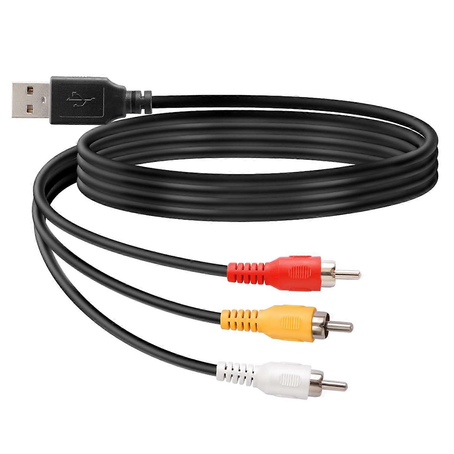 USB to 3RCA Cable - 1.5m Audio Video Composite Adapter