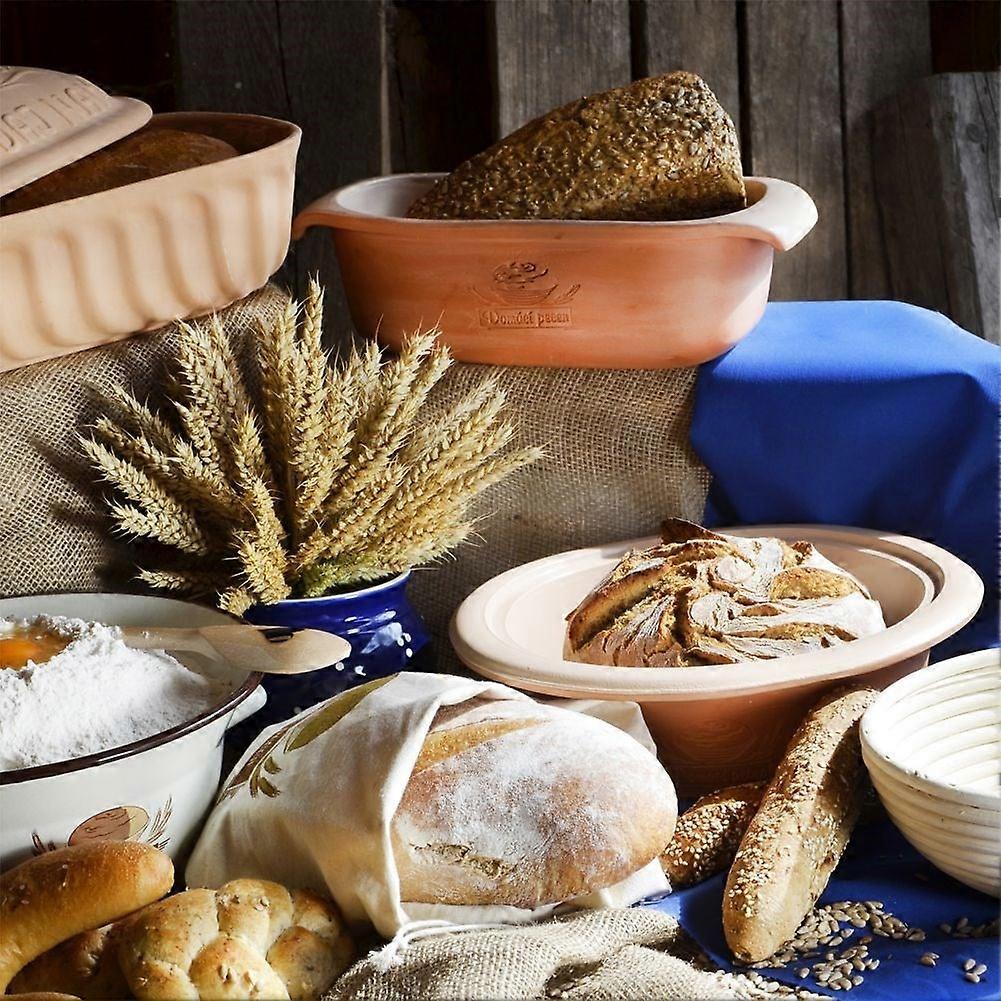 Glazed ceramic bread pan for baking natural material