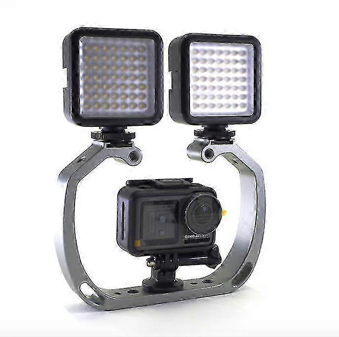 Compatible for Gopro Diving Underwater Double-Arm Handheld Stabilizer Holder Cage