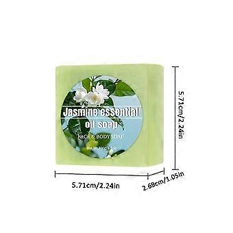 Jasmine Essential Oil Soap 100g, Moisturizing Shea Butter Face and Body Bar, Gentle Cleanser for Clear Skin