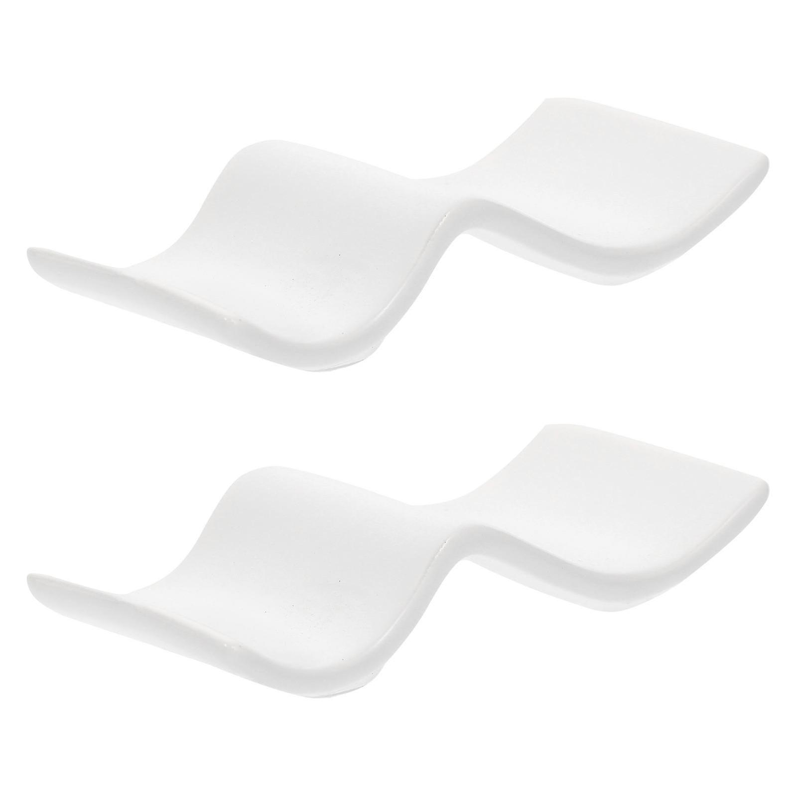 Ceramic Chopsticks Stand for Kitchen Tableware 4Pcs White