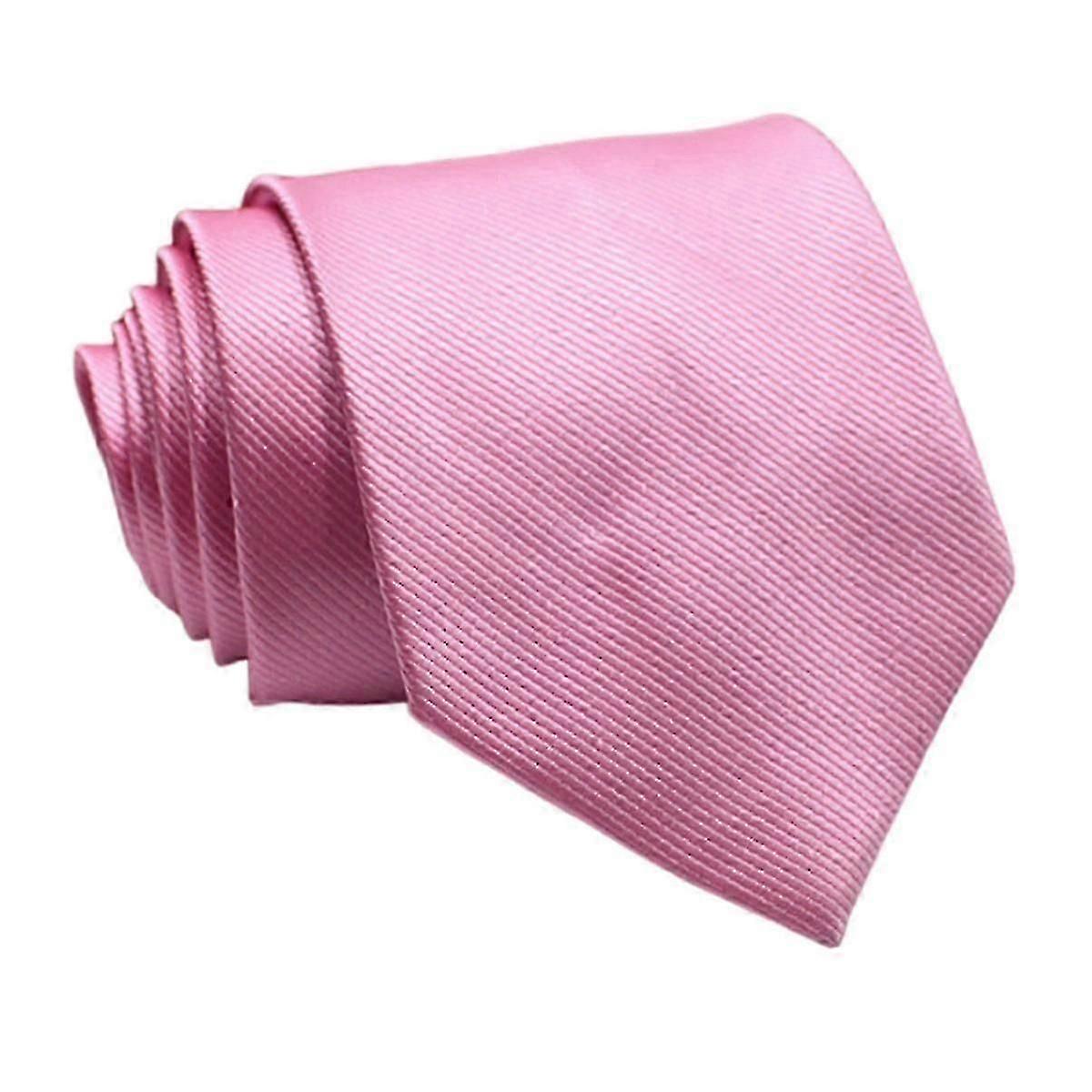 Solid Pink Tie for Men, Slim Business Wedding Necktie