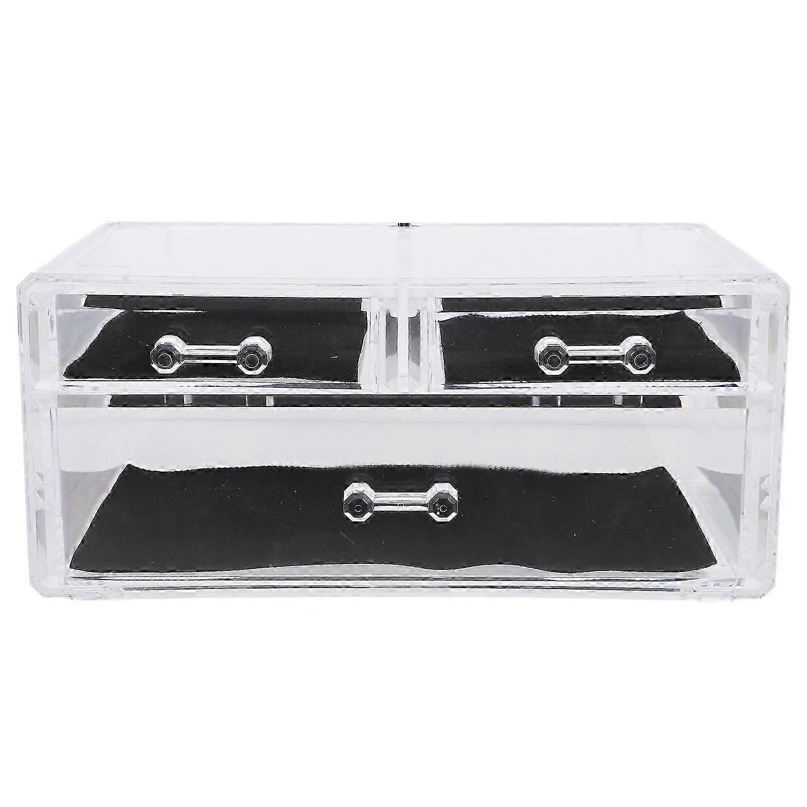 Clear Makeup Organizer Drawers Acrylic for Storage Use 2Pcs Stackable Drawer