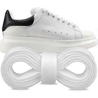 Schoenveters voor Alexander McQueen Flat Shoe Laces Vervangende Sneaker Schoenen Wit 45Inch