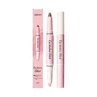 Zephoco # 01 Double head silky eye shadow stick Natural color luster fine flash color matt portable eye shadow stick