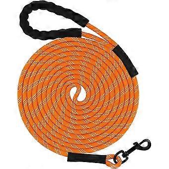 Orange 30FT Training Leash for Dogs, 15-66FT Long with Padded Handle, Camping & Recall