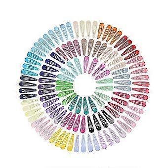 120pcs Hair Snap Clips Non-slip Metal Barrettes Hairdressing Tool For Girls & Women Hair Styling