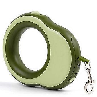 Udtrækkelig hundesnor med LED-lys, kompatibel med hunde - sikker natvandring, nylon + polyesterbånd, ergonomisk håndtag, 3,5 m længde