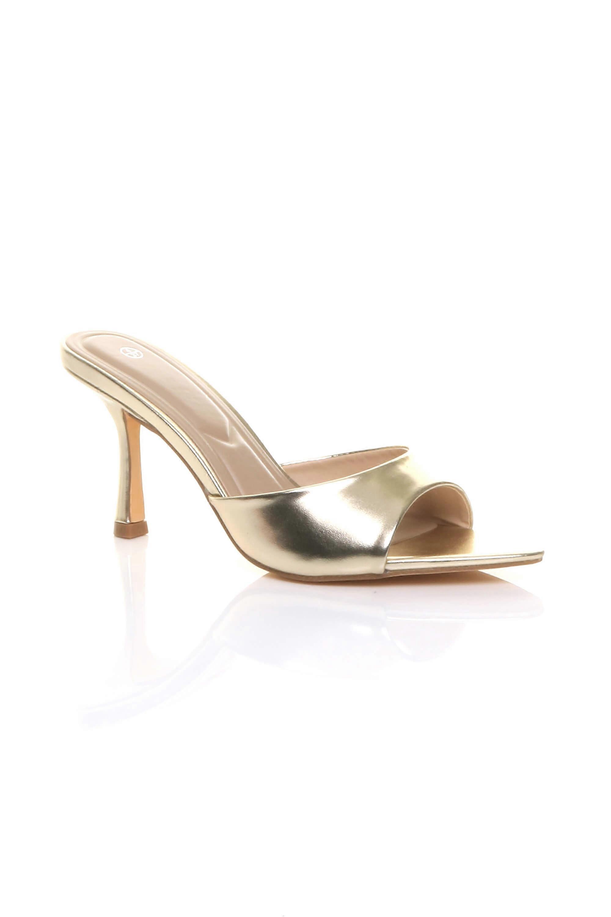 High Heel Pointed Peep Toe Sandals Mules