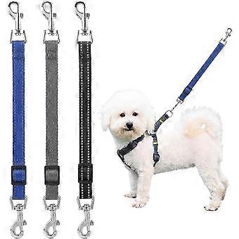 Black Retractable Dog Walker Coupler, Tangle-Free Dual Leash, Heavy-Duty Adjustable compatible with Two-Dog Walking and Training
