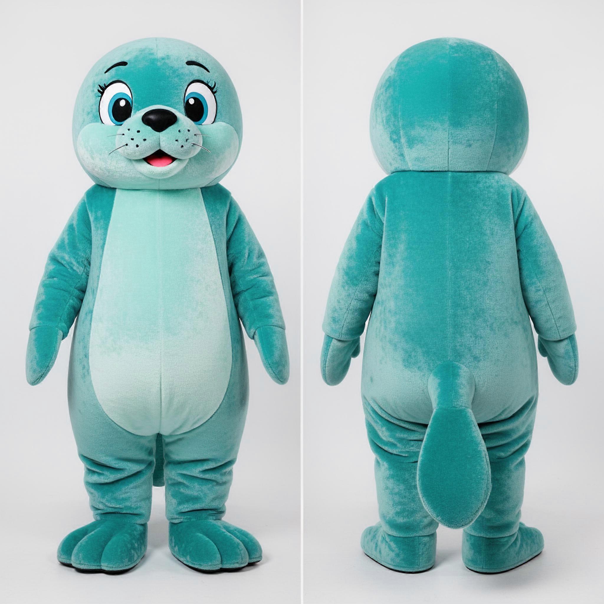 MASTICOT Teal Playful Seal Mascot