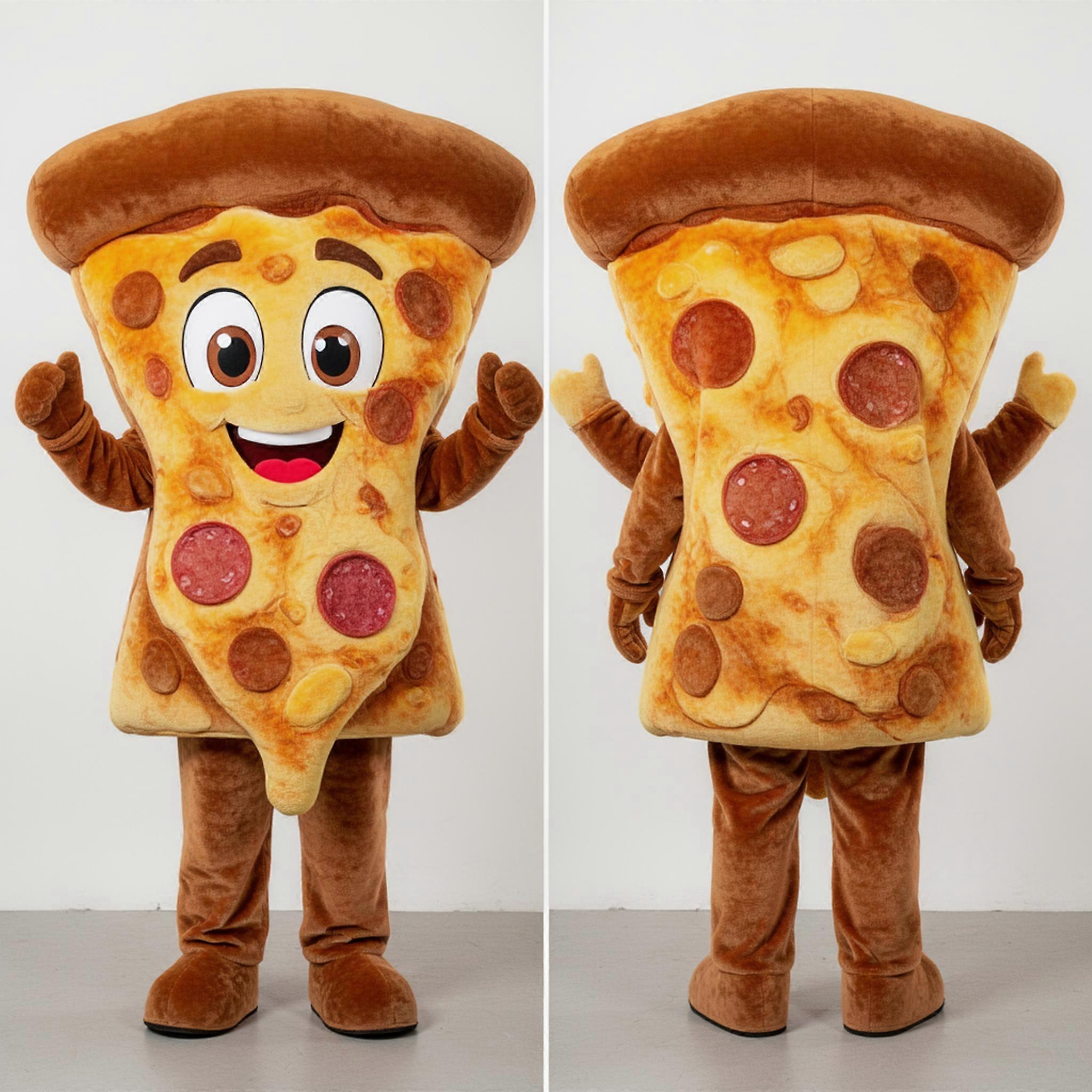 MASTICOT Golden Cheesy Pizza Slice Mascot