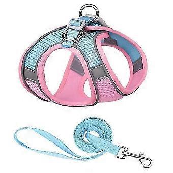 Breathable Mesh Cat Dog Harness And Leash Adjustable Vest Walking Lead Leash Soft Pet Harness for Cats Small Dogs Pug Chihuahua 26-27