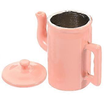 Miniatur-Wasserkrug-Modell zur Dekoration, Mini-Kaffeekanne aus Legierung, rosa Modell