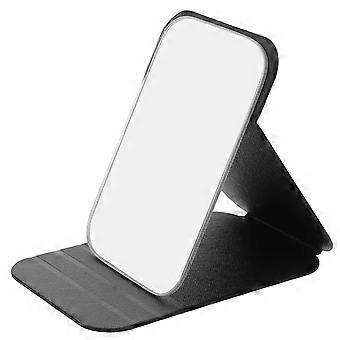 Miroir de maquillage portable pliable avec support, lot de 4, pour les voyages et une utilisation sur bureau.
