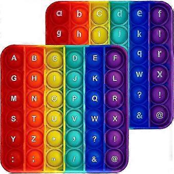 Alfabeto Pop Fidget Giocattolo Lettere ABC Numeri Giocattoli Educativi Giocattoli Sensoriali Quadrati Giochi Popper Regali di Sollievo dallo Stress per Bambini 2 Confezioni Singole