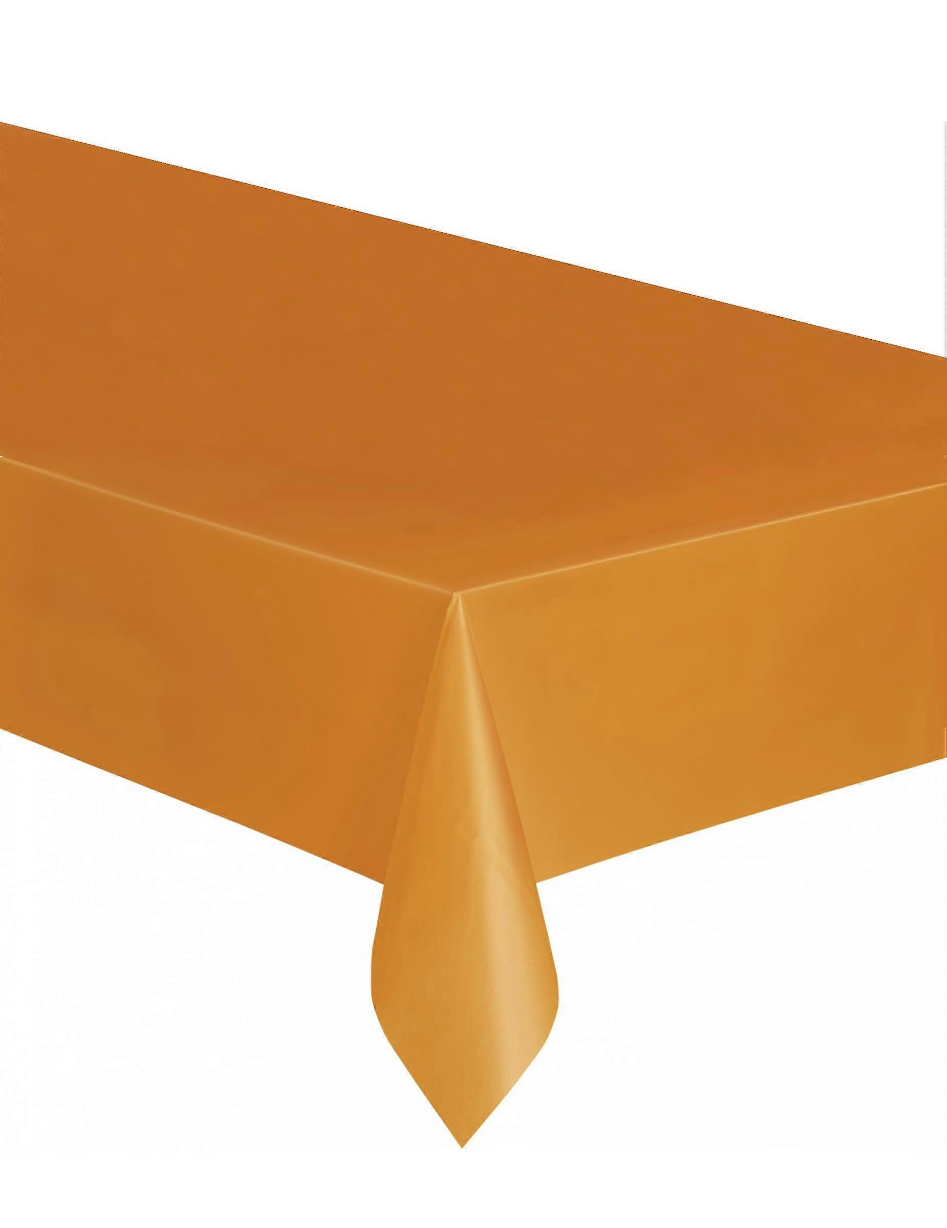 Orange plastic tablecloth 137 x 274 cm