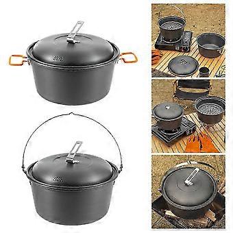 Lightweight Camping Picnics Cooking Pots Outdoor Cookpot 4.5L Aluminum Alloy Camping Cookware Camping Hanging Soup Pots