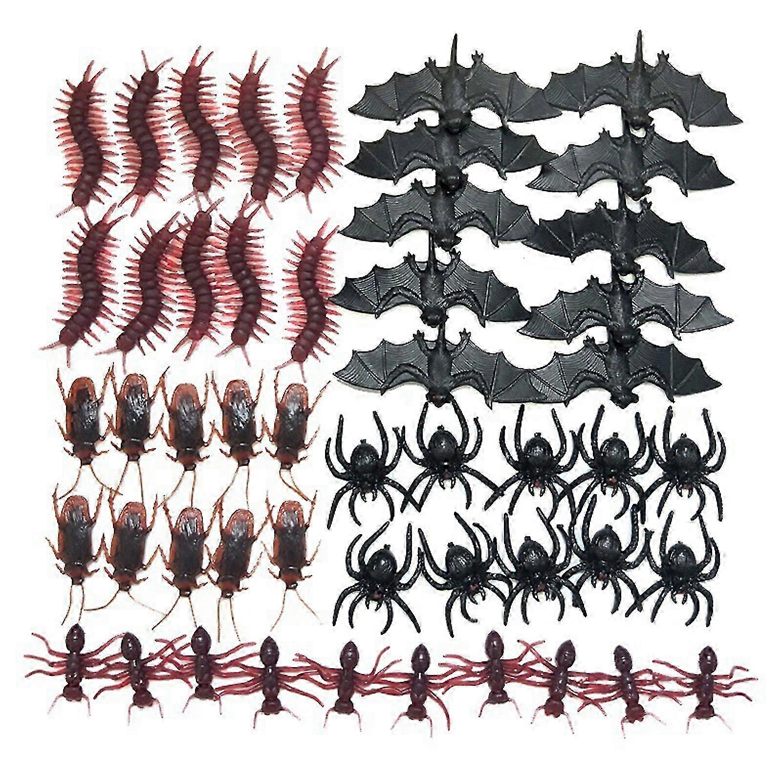 50pc Realistic Insect Decor Prank Kit