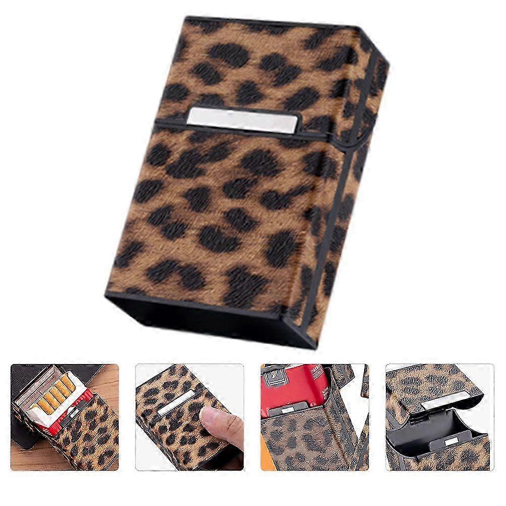 Sturdy Leopard Cigarette Case Compact Secure