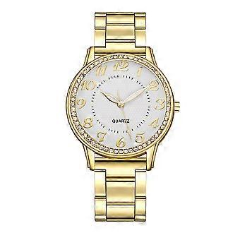 Women Luminous Diamond-Studded Wristwatch for Decor Use 1Pcs Golden