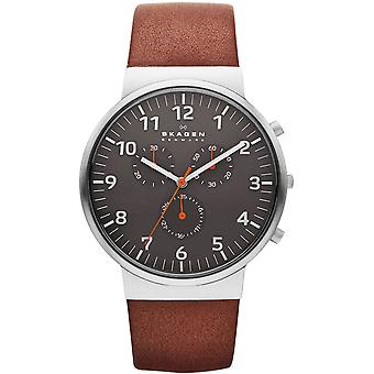Skagen Ancher Quarz Analog Man Uhr mit SKW6099 Kuhfell Armband
